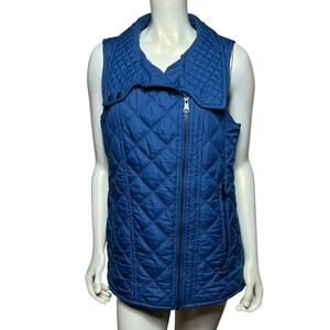 Marc New York Andrew Marc Quilted Vest Size M Blue Polyester Lightweight